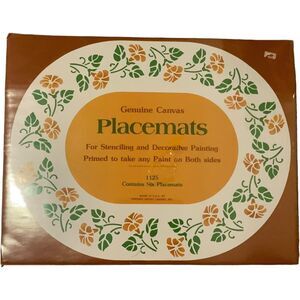FREDRIX Create Your Own Placemats #1125 Oval Canvas Placemats Set of 6- 18 X 13